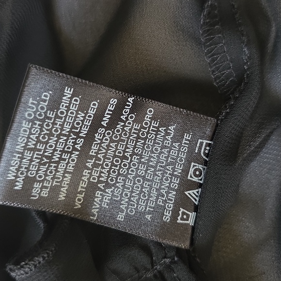 🌸Norma Kamali X Revolve Black‎ Sheer Blouse Large - Picture 7 of 9